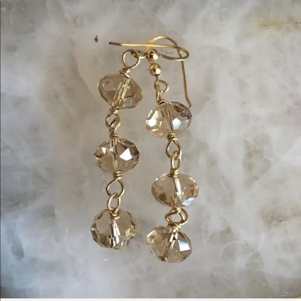 THREE DROP Opaque Faceted Earrings!
